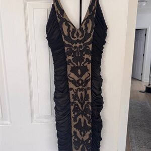 bebe Black and Tan Mini Dress